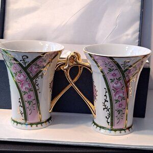 Vintage Sorelle Porcelain Glass Pink Cup Set New in Box